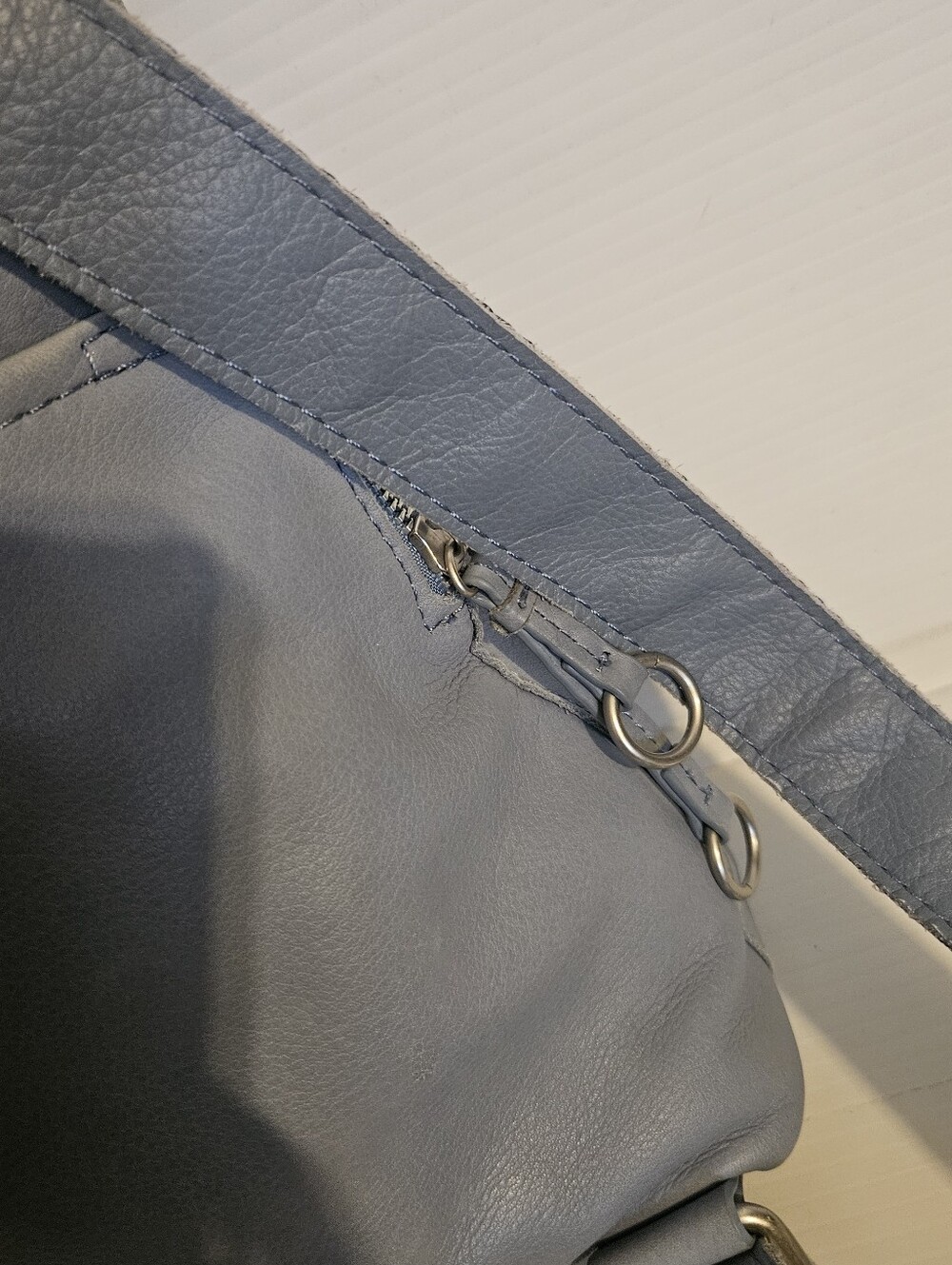 American Leather Co. Cleveland Leather Backpack – Sky Blue Slouchy Bag⁷ - Picture 7 of 16